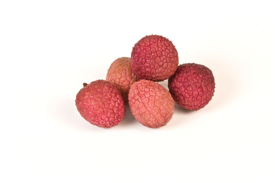 Lychee fruits isolated on white background