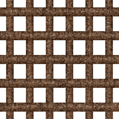 Rusty bars forming pattern against white background