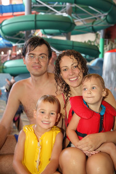 family in the aquapark
