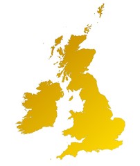 Detailed orange gradient map of United Kingdom