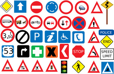 road signs in vector format