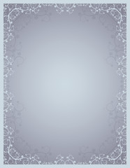 grey background  with lovely squiggles with leaves