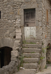 Medieval building with steps