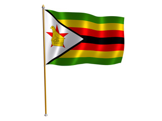 Zimbabwe silk flag