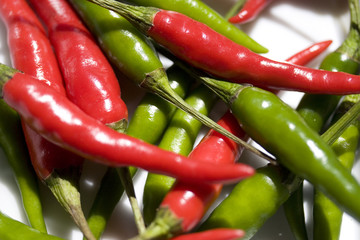 Red and green chillis