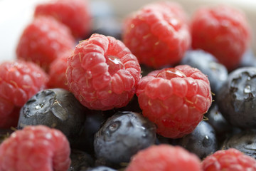 Rasberries and blueberries