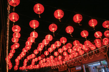 Naklejka premium chinese red lanterns