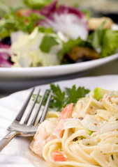  Salmon and Shrimp Fettuccine