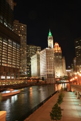 Chicago River at Night