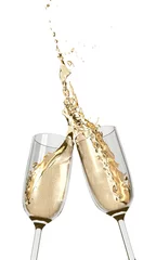 Deurstickers Alcohol Toasting Champagne Flutes