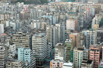 View of packed apartments