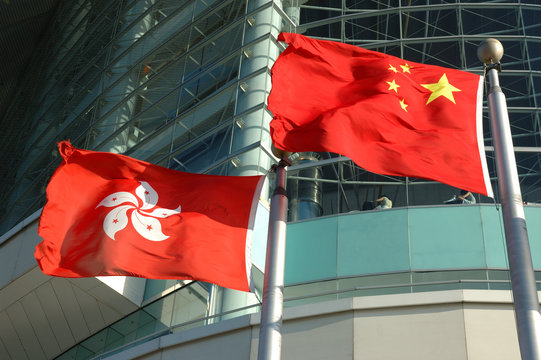 China and Hong Kong flags