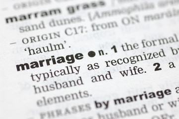 Fototapeta premium Definition of marriage