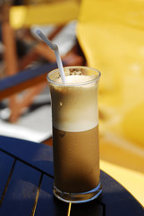 coffee in blue table