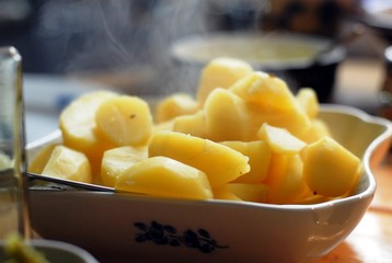 Dampfende Kartoffeln