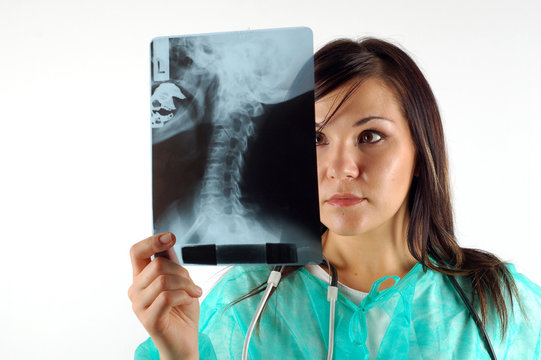 female doctor holding x-ray #7