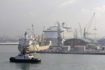 Obraz premium view of Livorno Harbour Italy