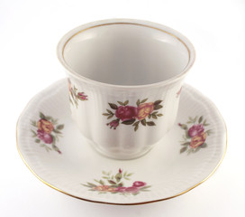 Tea cup on white background