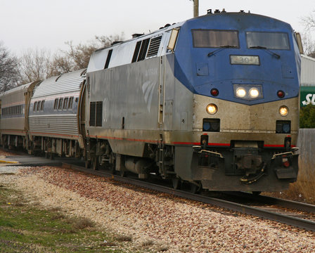 Amtrack Train In Rural America