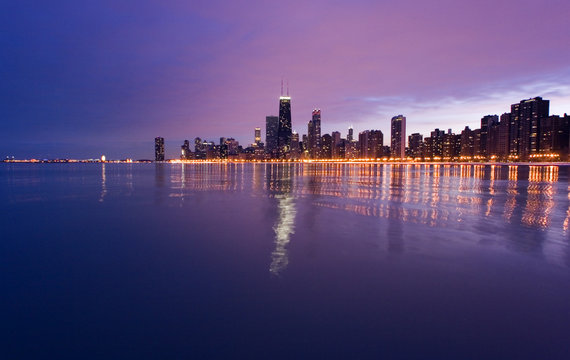 Chicago - sunset from the Lake