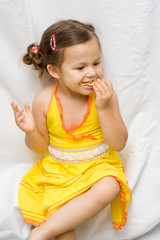 Girl in yellow dress