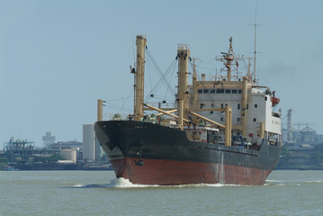 Ship leaving port