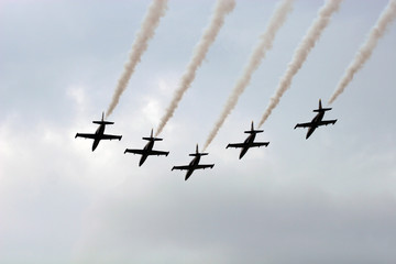  Red-Bull Air Race (Budapest 2007 ) jets flying at airshow