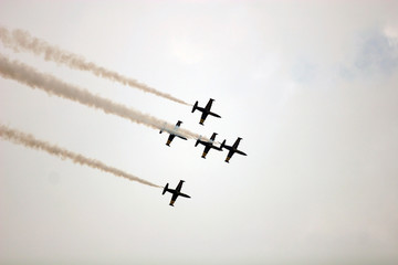  Red-Bull Air Race (Budapest 2007 ) jets flying at airshow