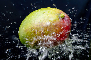 mango and water splash