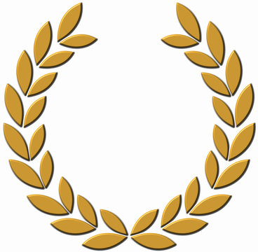 Lorbeerkranz Gold 3D