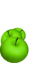 apples queue on white
