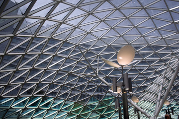 Glass roof building interior