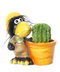 cactus in a funny flower-pot