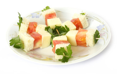 tasty canapes on a plate