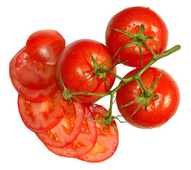 Branch of ripe tomatoes