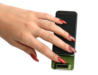 Manicure and phone