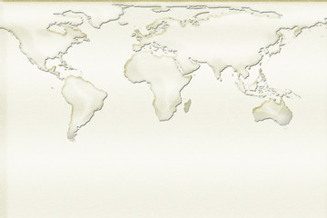 Fototapeta na wymiar Parchment world map