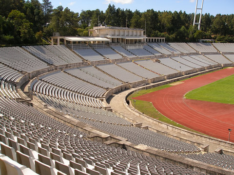 Empty soccer stadium