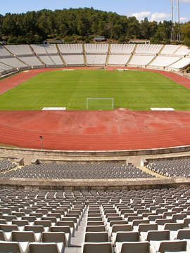 Empty soccer stadium
