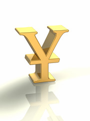 Obraz premium 3d concept illustration of a yen symbol
