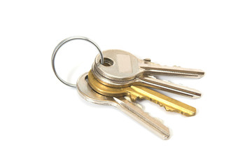Bunch of keys isolated on white