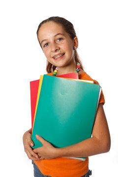 Enfant  avec cahiers de classe