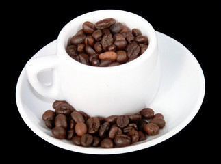 Espresso-Tasse mit Kaffeebohnen