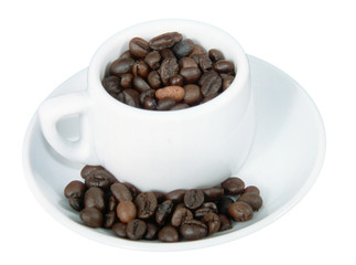 Espresso-Tasse mit Kaffeebohnen