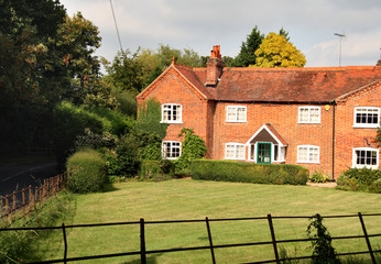 Red Brick English Rural Cottage and Garden