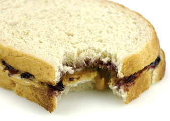 Bite of PBJ Sandwich