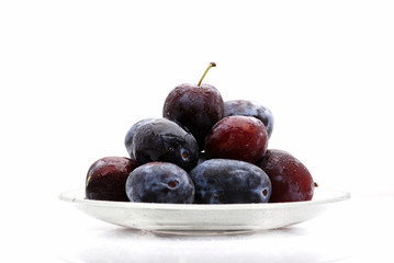 plums on dish