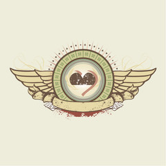 Vector illustration on a gambling subject. hearts suit emblem 