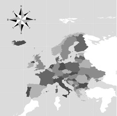 Naklejka premium Highly detailed illustration of European countries