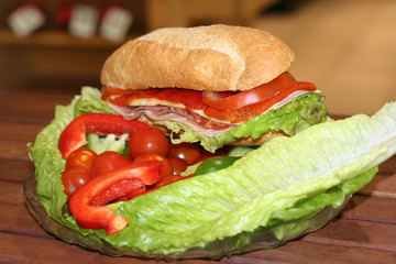 salad and sandwich